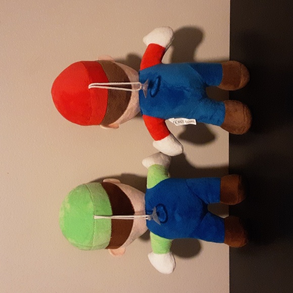 Nintendo Mario and Luigi Plush Toys - Red, Green, Blue - Picture 2 of 6